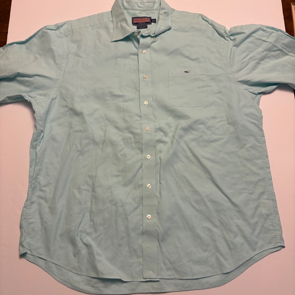 Vineyard Vines Tucker Shirt Mens XXL Light Blue Cotton Oxford Button Down L/S